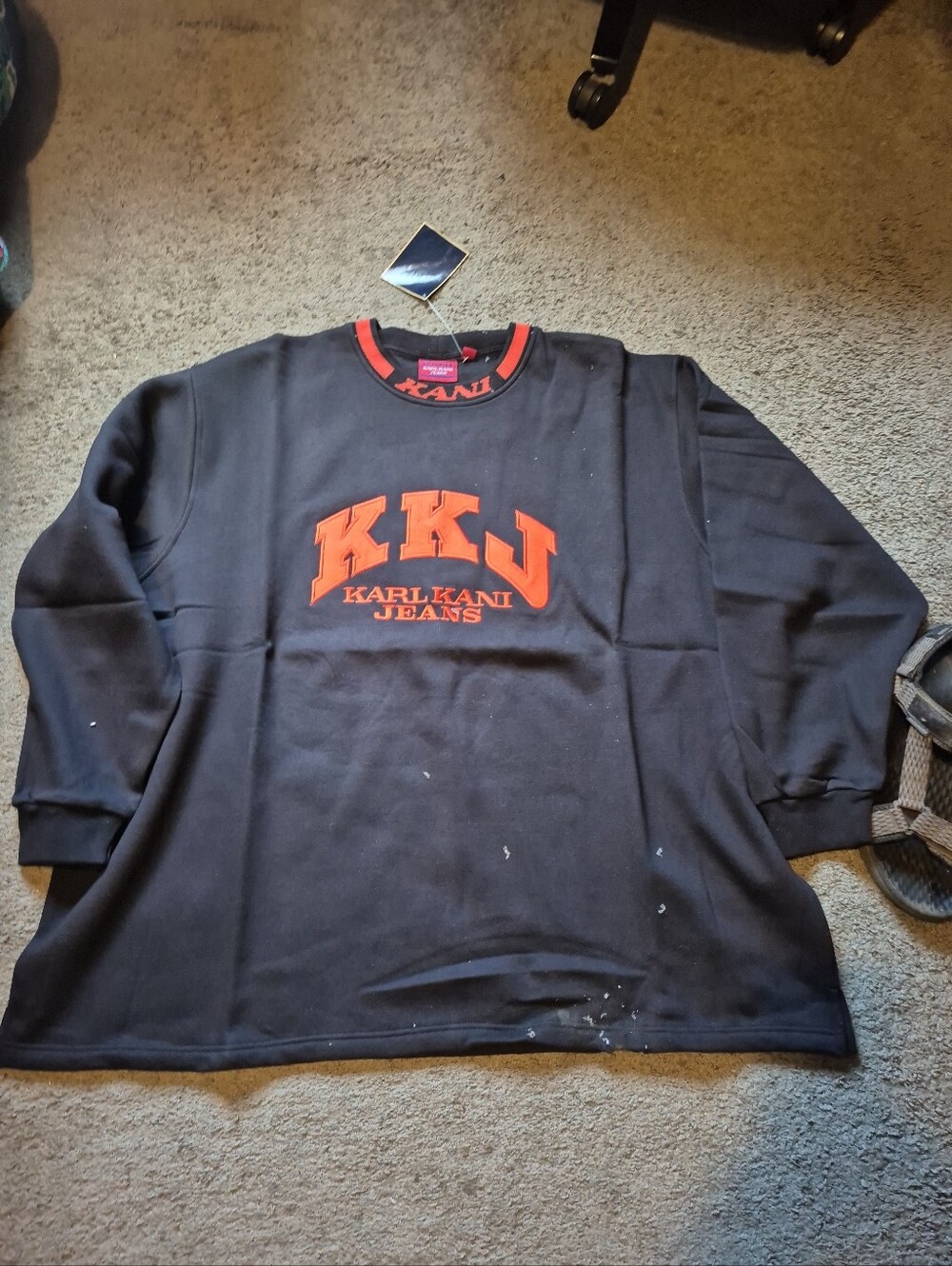 Karl Kani Black Crewneck Sweatshirt with Red KKJ Logo